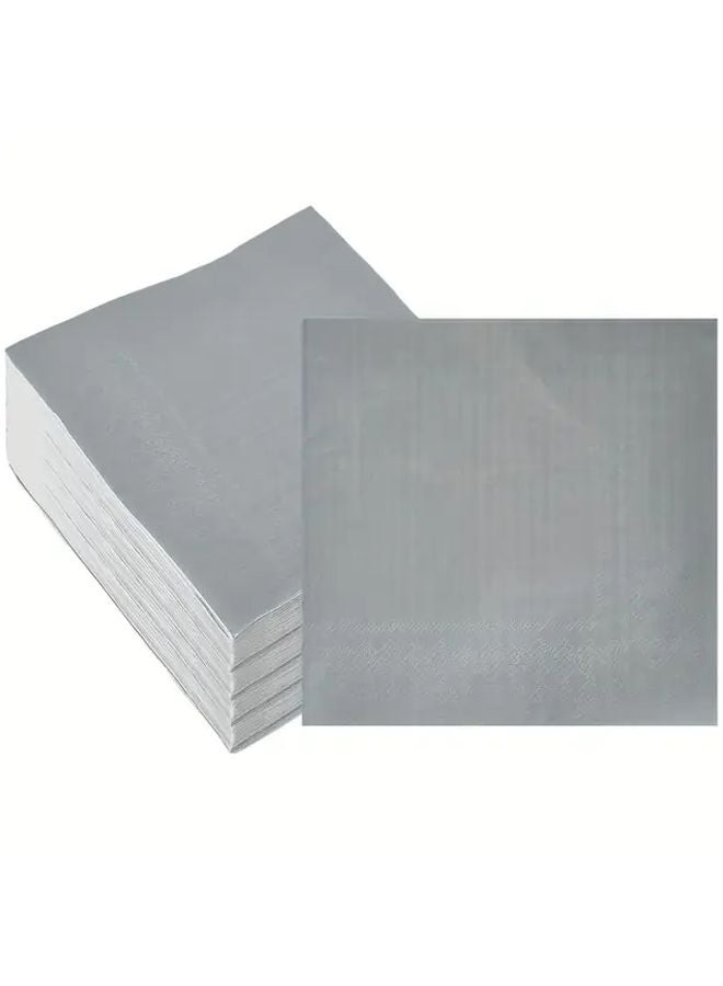 100pcs Premium Grey 2 Ply Disposable Paper Napkins 5x5 Inch For Parties Weddings Events - Image 1